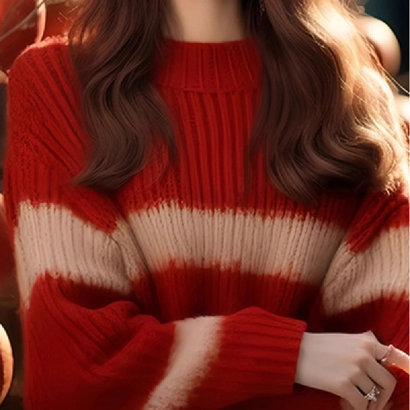 Soft Glutinous Idle Style Loose Red Younger Knitwear