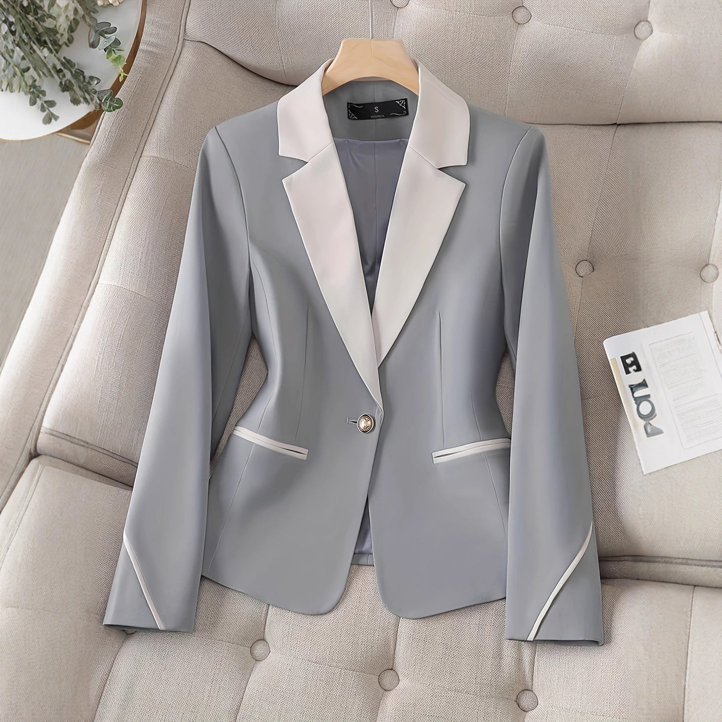 Elegant Fashion High-end Contrast Color Temperament Coat