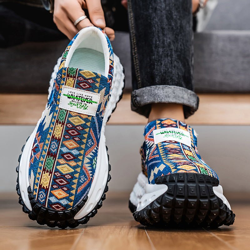 Platform Height Increasing Slip-on Casual Sneakers Trendy Shoes