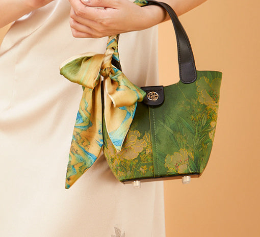 Tianxu Silk Bag Vegetable Basket Bag New Chinese Style National Style Clutch Bag