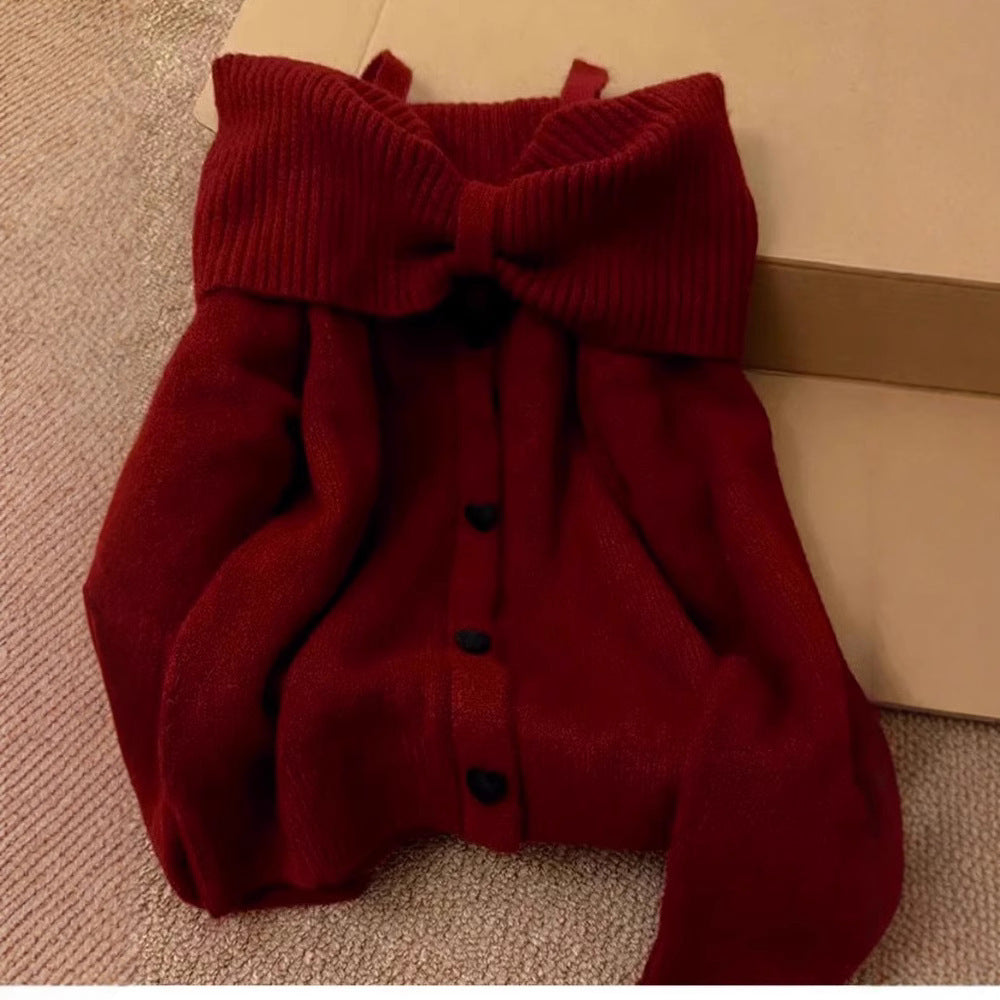 Idle Style High-grade Off-the-shoulder Knitted Top