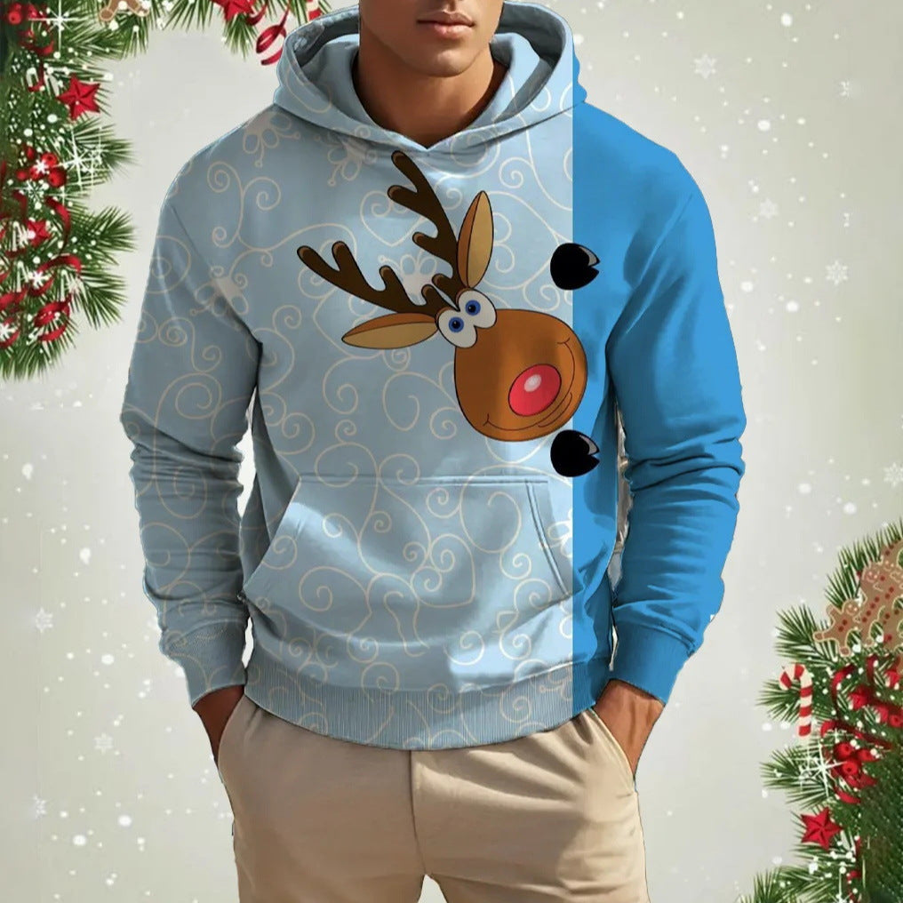 Men's Christmas Reindeer 3D Printed Hoodie