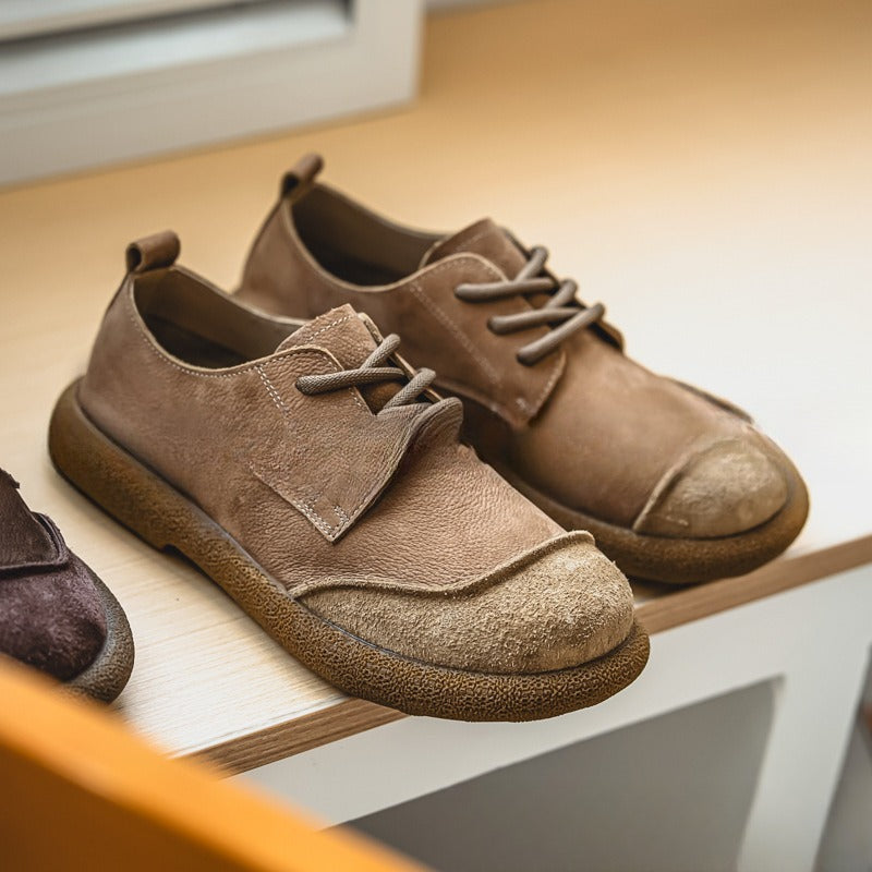 Casual Lace Up All Inclusive Birkenstock Men's Versatile Vintage Casual Leather Shoes