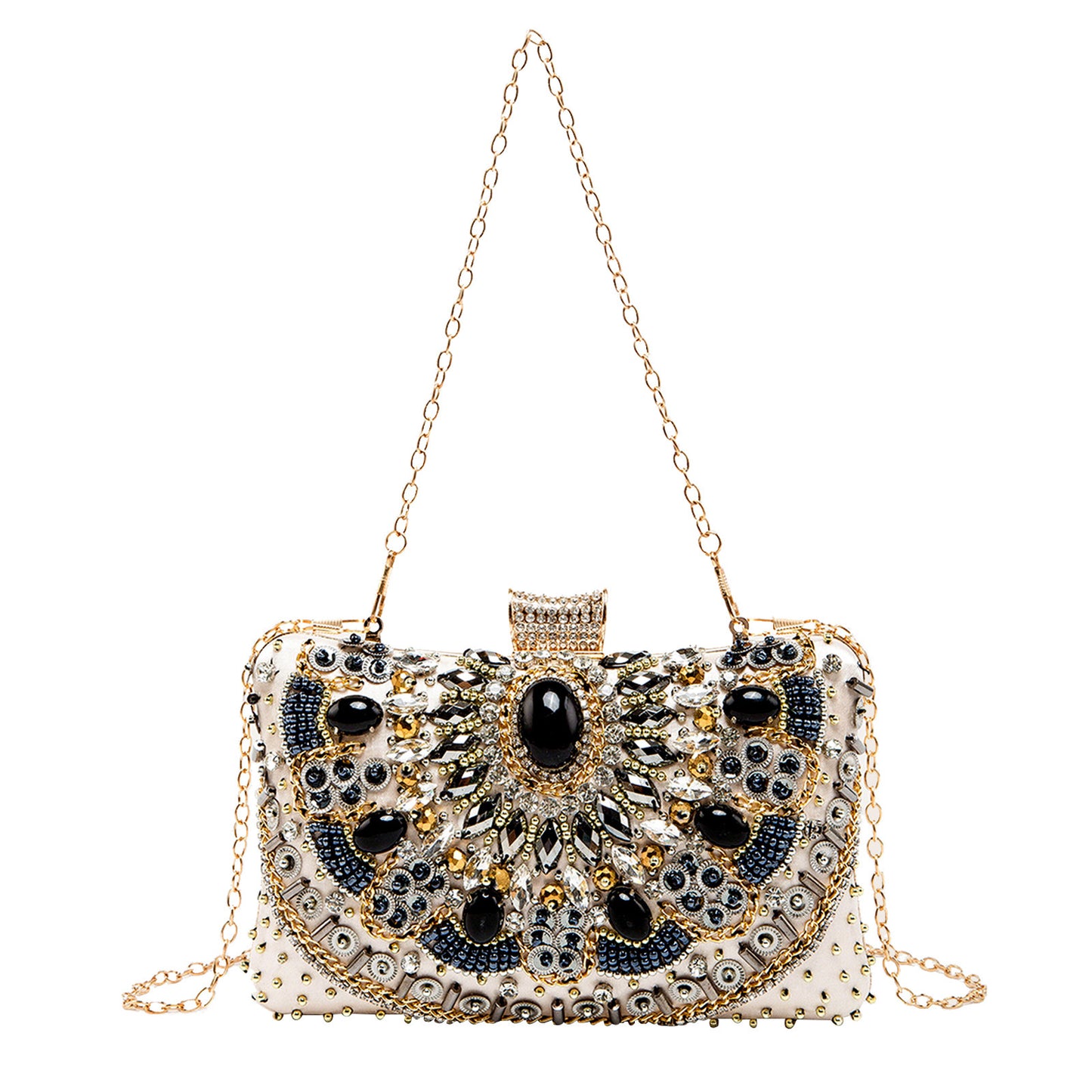 Retro Pearl Embroidery Dinner Bag Handmade Beaded Women's Hand-held