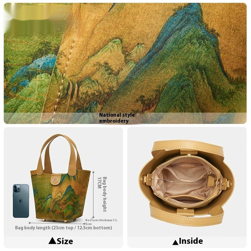 Tianxu Silk Bag Vegetable Basket Bag New Chinese Style National Style Clutch Bag