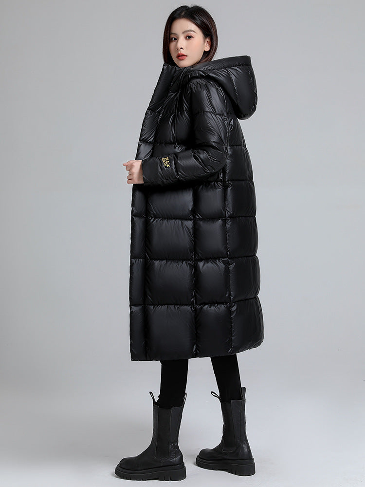 Women's Long Hooded Self-heating Graphene Cotton-padded Jacket