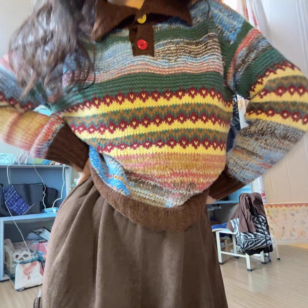 Loose Slimming Stripes Atmosphere Women's Top