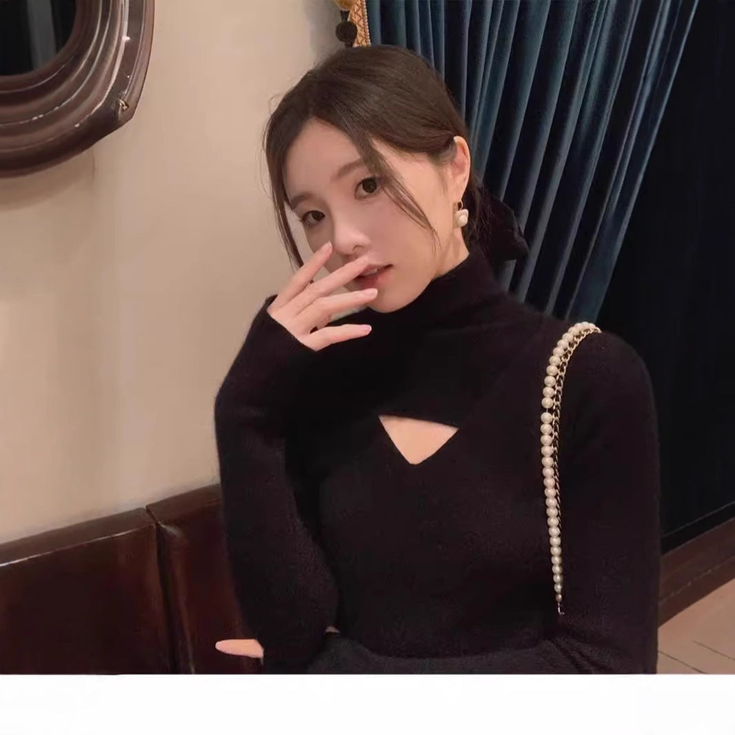 Women's Spring Autumn Underwear Turtleneck Slim Top