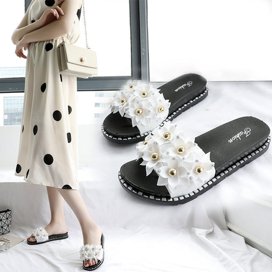 Women's Sandals New Style Outer Wear Fashion Sequin Sandals