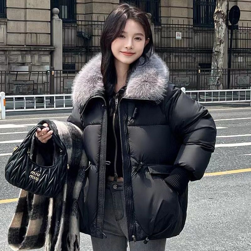 Korean Style Loose Lapels Sense Puffer Jacket Coat