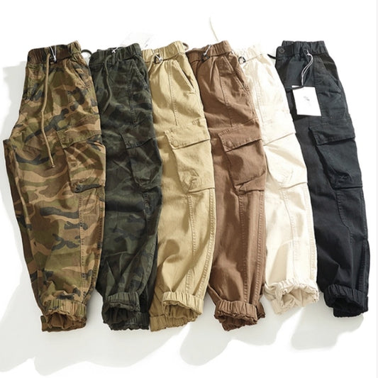 Men's Multi-pocket Stretch Worn Looking Washed-out Loose Cargo Casual Pants