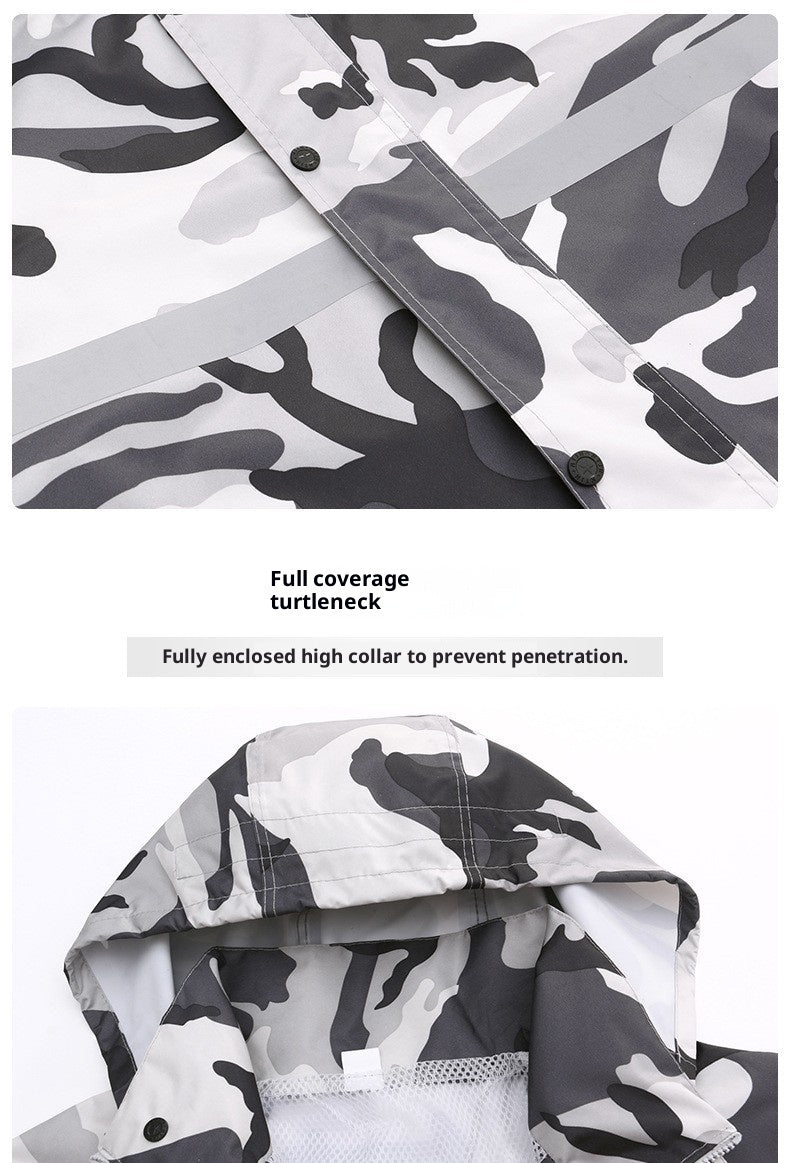 Gray Camouflage Raincoat Rain Pants Suit Men