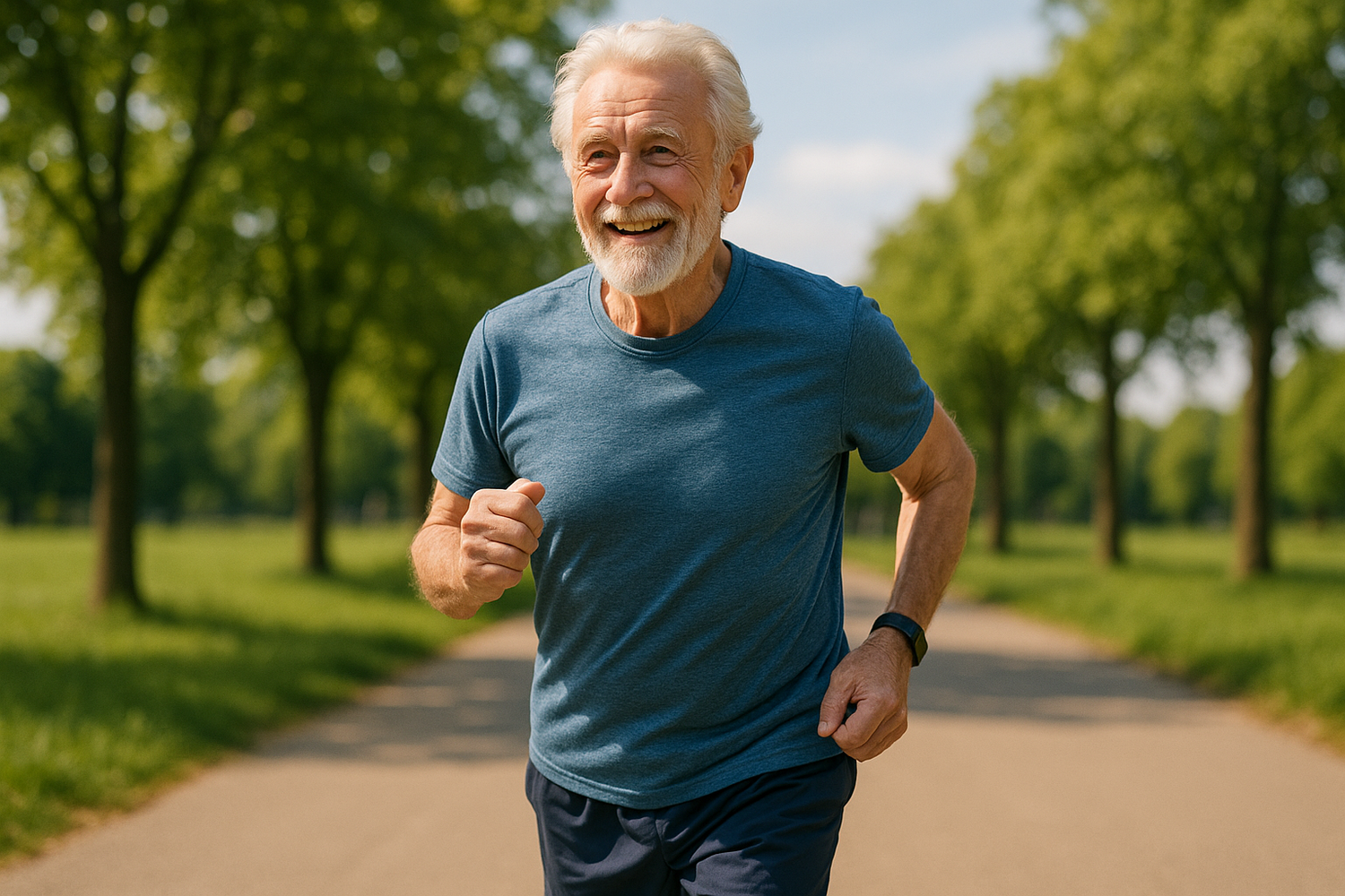 رجل كبير يمارس الرياضة