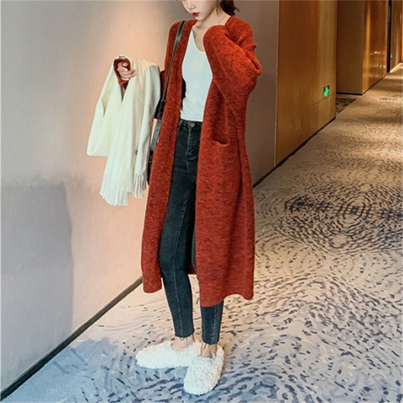 Women's Blue Sweater Fashionable Loose Outer Wear
