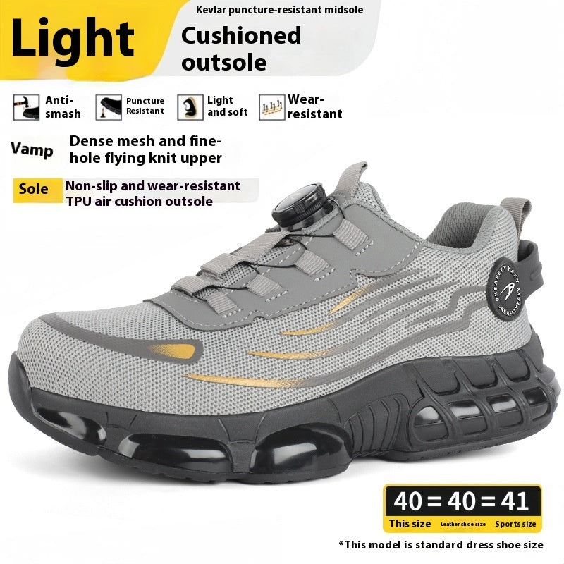 Anti-smash And Anti-puncture Safe Flyknit Work Shoes