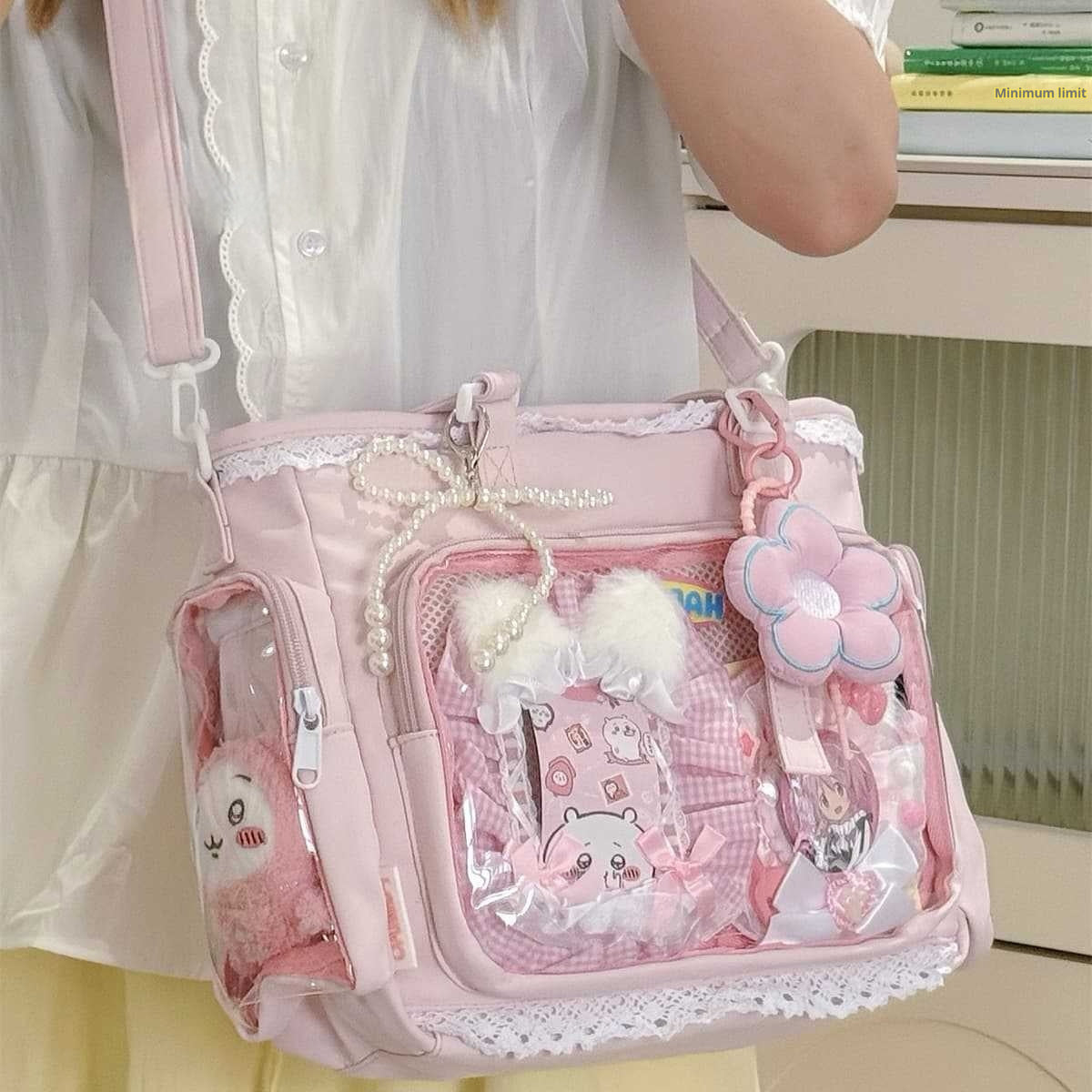 Preppy Girly Crossbody Large Capacity Transparent Shoulder Bag