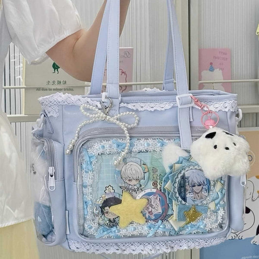 Preppy Girly Crossbody Large Capacity Transparent Shoulder Bag