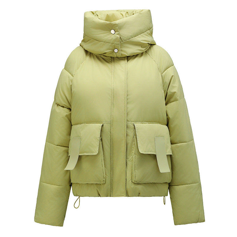 Down Cotton-padded Women's Thickened Short Chic Hooded Jacket