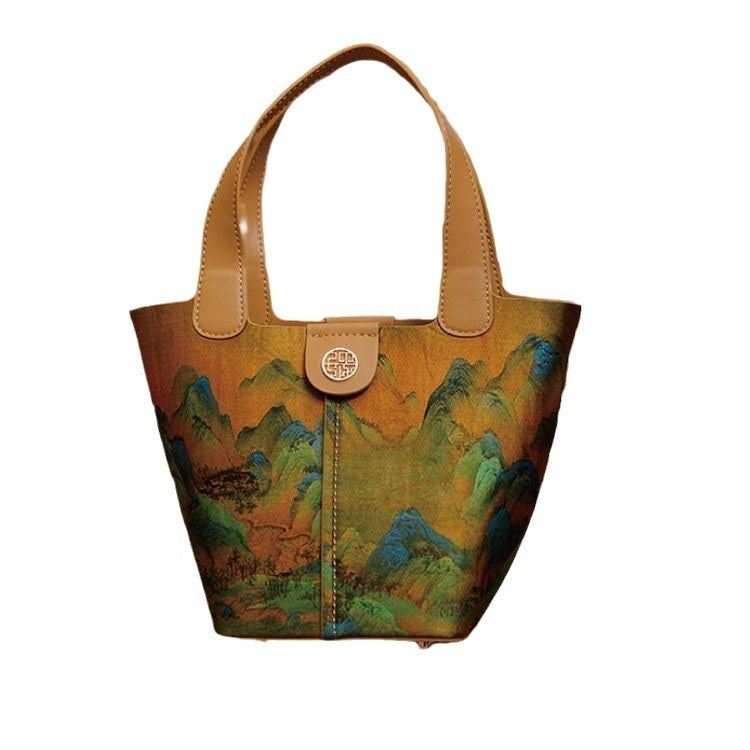 Tianxu Silk Bag Vegetable Basket Bag New Chinese Style National Style Clutch Bag