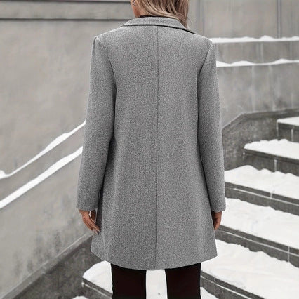Autumn And Winter Leisure Fashion Long Woolen Long Sleeves Thermal Woolen Coat