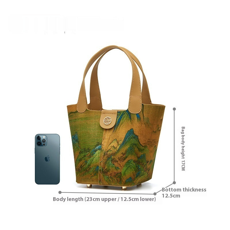 Tianxu Silk Bag Vegetable Basket Bag New Chinese Style National Style Clutch Bag